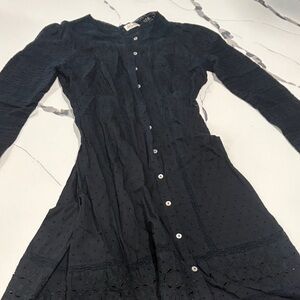 LoveShackFancy Black Long Sleeve Dress